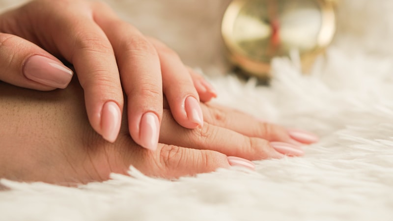 Nude natural manicure