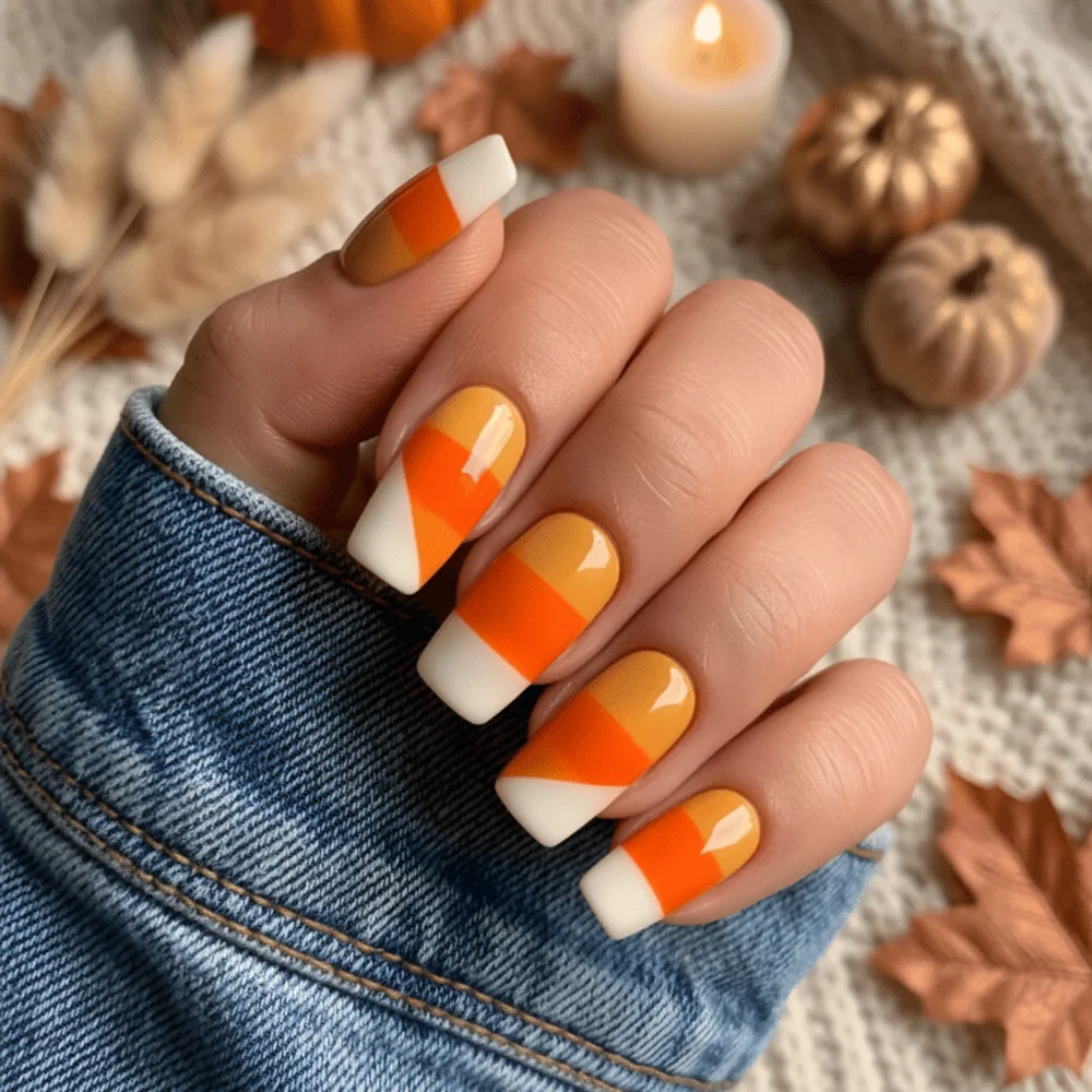 Candy Corn Halloween Nails — Halloween 2026