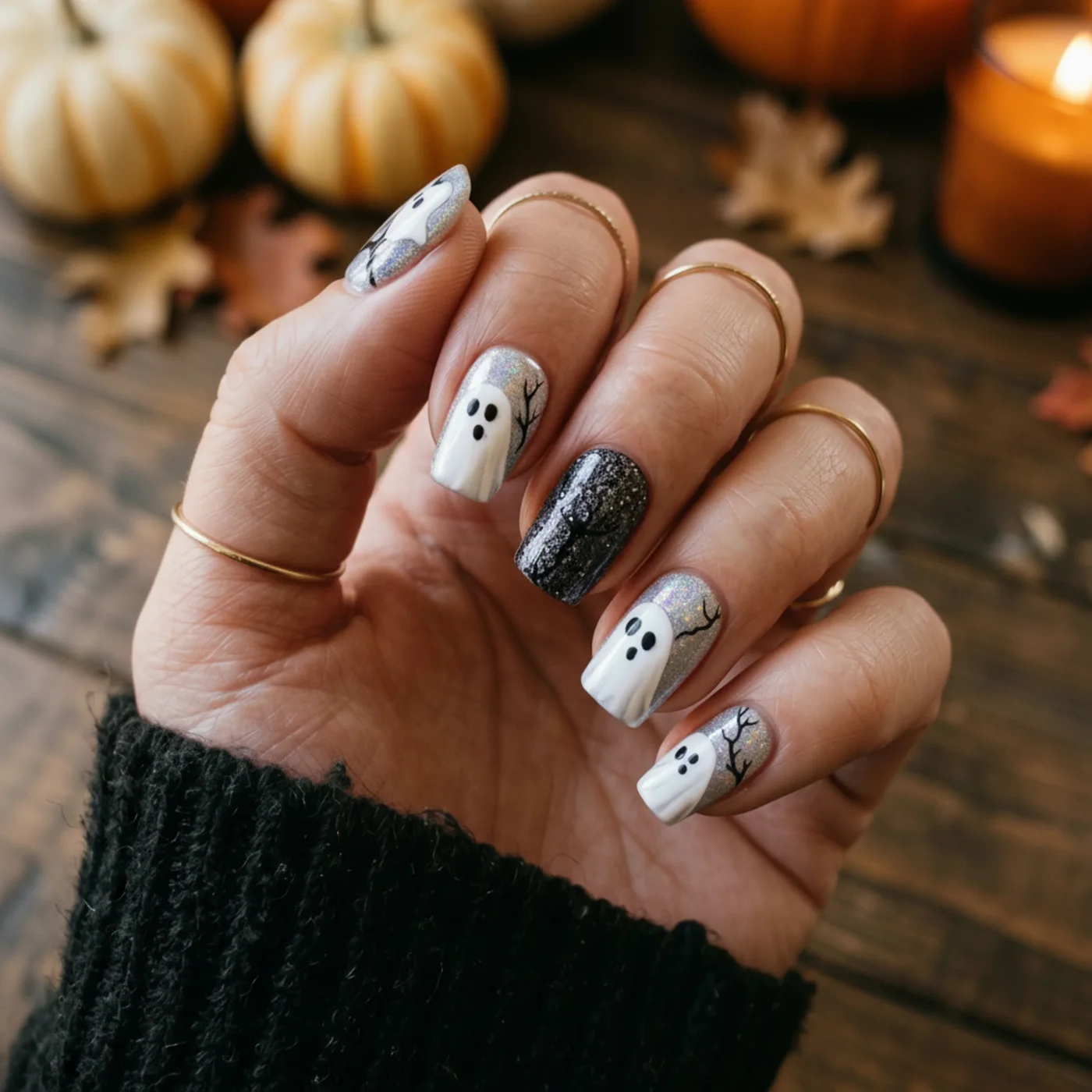 Ghostly White Halloween Nails — Halloween 2026