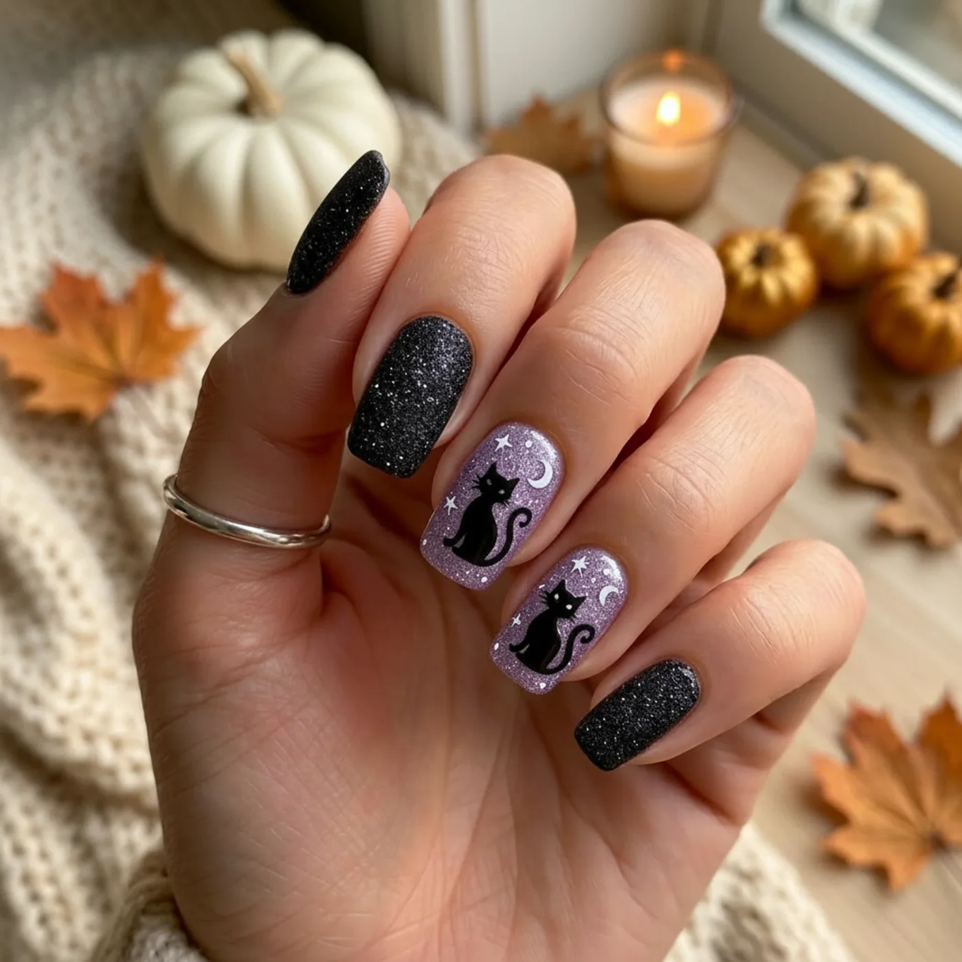 Black Cat Halloween Nails — Halloween 2026