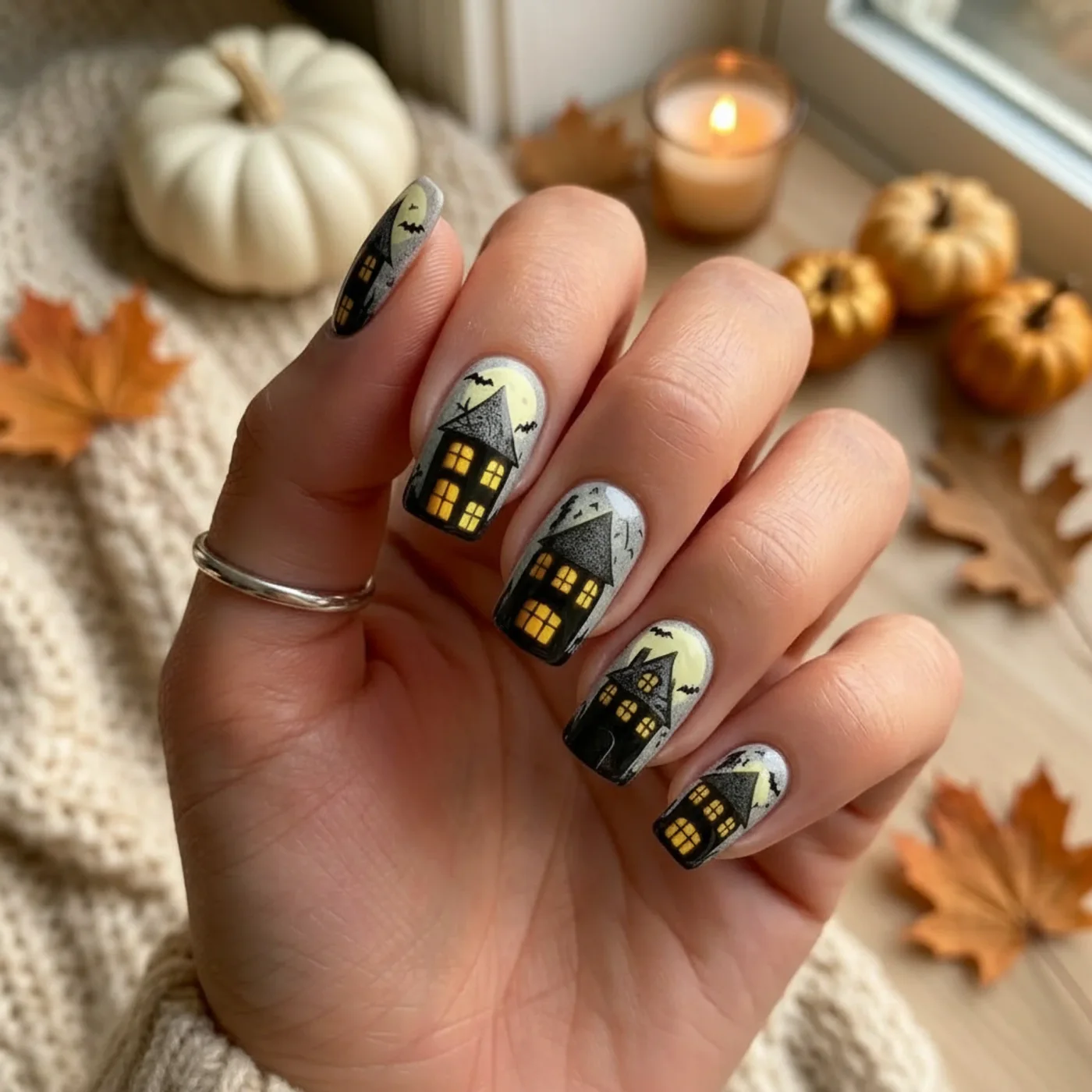 Haunted House Nails — Halloween 2026