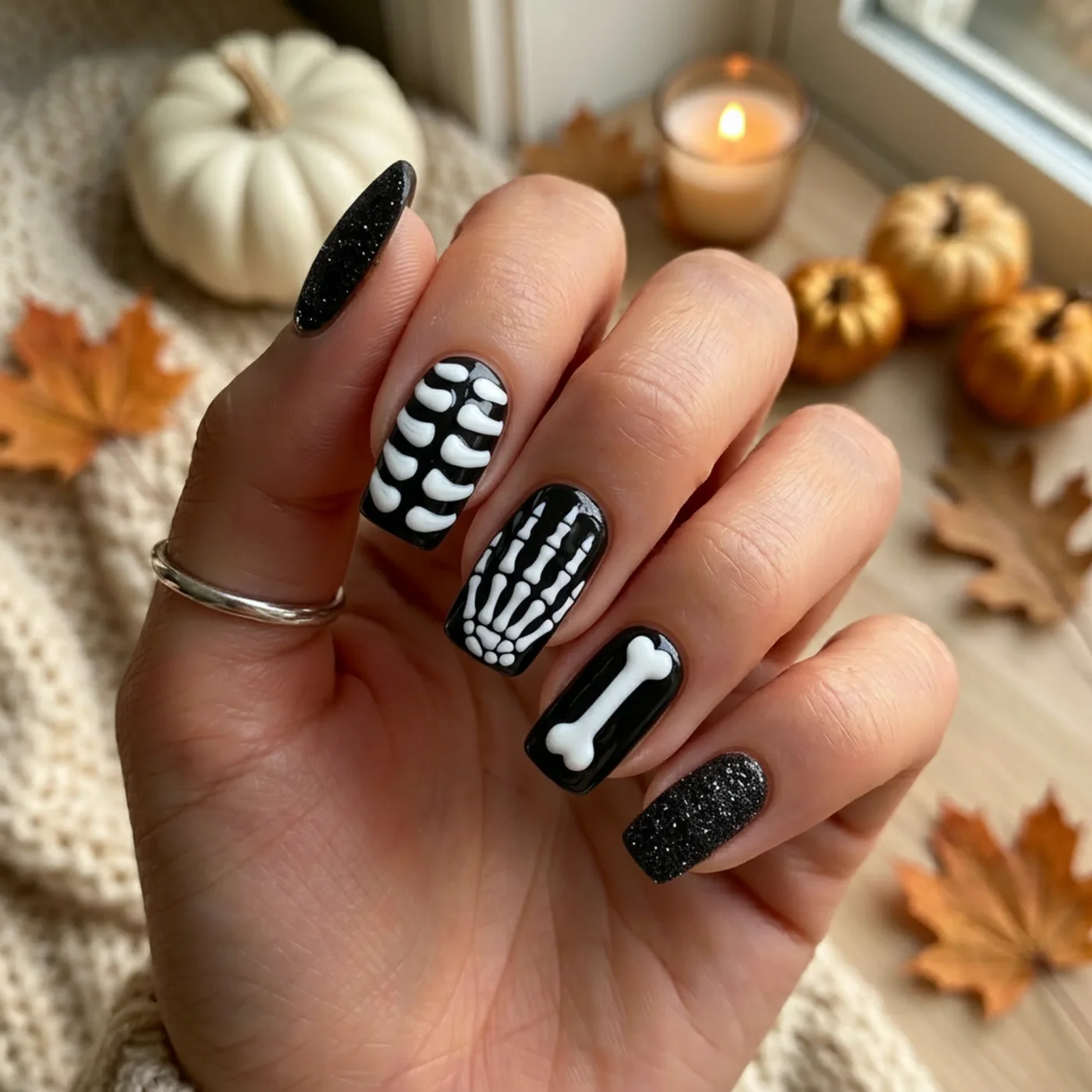 Skeleton Bone Nails — Halloween 2026